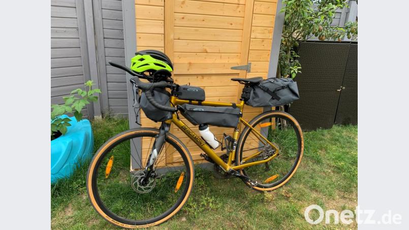 Mit diesem sogenannten Gravel Bike - eine Art Rennrad mit dickeren Reifen - wird sich Michael Tiefel am 16. August auf den Weg machen. Bild: Tiefel/exb
