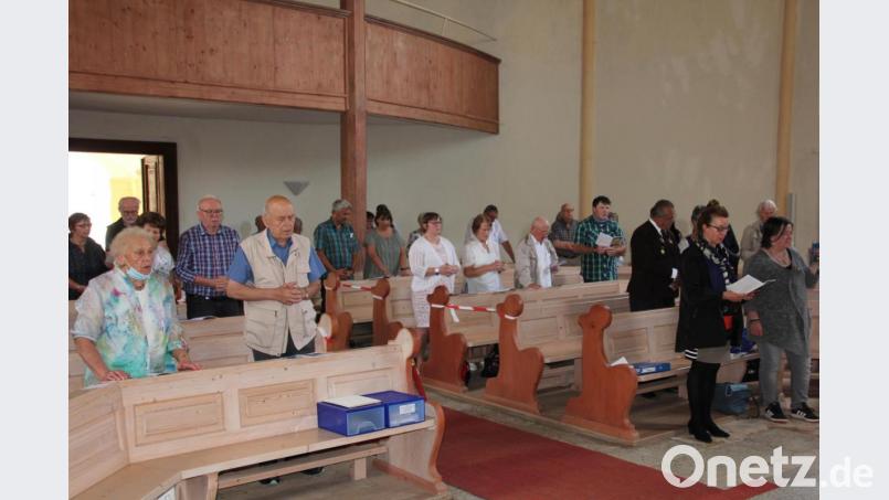 Gut besucht war der Gottesdienst in der Wallfahrtskirche. Die Abstandsregeln wurden dabei sehr genau eingehalten. Bild: kro