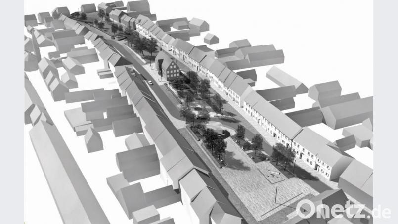 In der jüngsten Stadtratssitzung stellte der Städteplaner Felix Holzapfel-Herziger seine neueste Entwurfsplanung für die Markplatzsanierung vor. Die Straßenführung der Kreisstraße wurde dabei leicht abgeändert. An der Sommerseite kann zukünftig nur in einer Richtung gefahren werden. Das Herzstück ist der mittlere Bereich östlich des Rathauses. Repro: ow