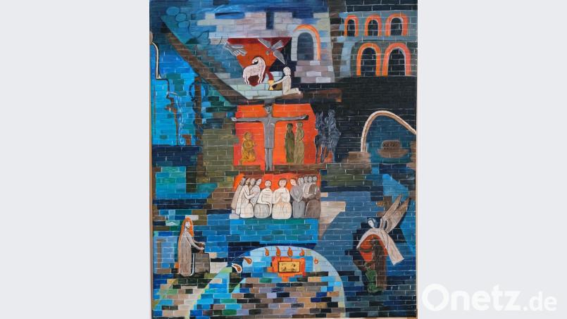Ein Blickfang ist das von Monika Schwindl geschaffene Altarbild der Friedenskirche in Grafenwöhr. Bild: do