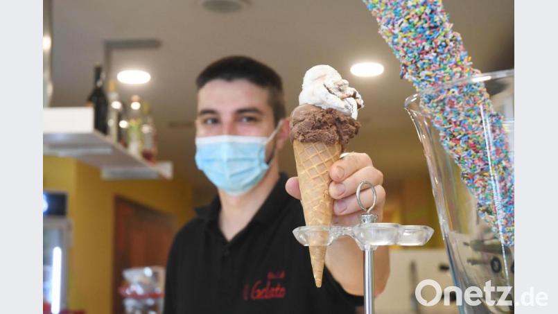 In der Neustädter Eisdiele "Il Gelato Eiscafé" freuen sich die Mitarbeiter schon auf die Besucher der Oberpfalz-Medien-Eisaktion. Bild: Gabi Schönberger