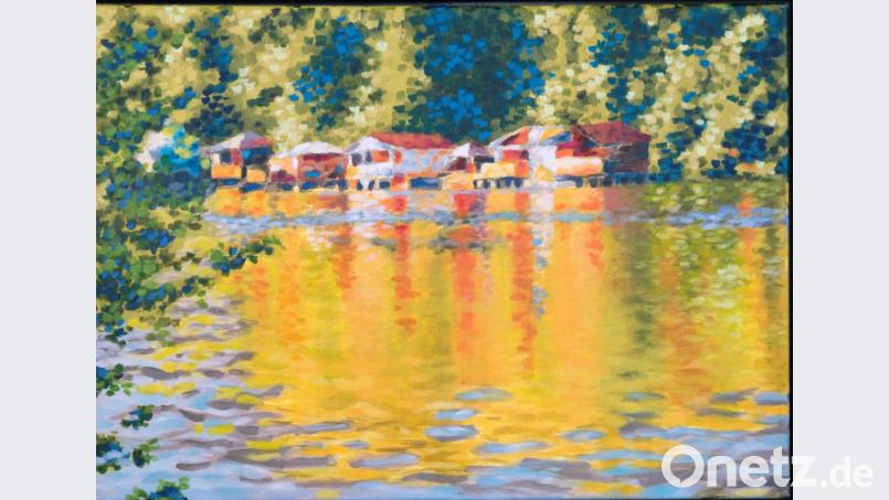 Natur pur mit einem glühendem Farbenspiel eröffnet sich zum Thema "Bootshäuser am Rußweiher" von Katrin Czogalla. Bild: do