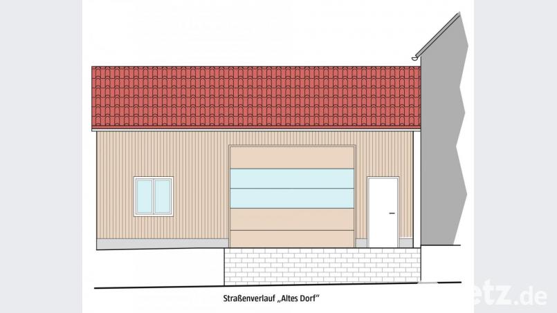 Auf der Nordost-Seite der Mehrzwecklagerhalle haben die Planer ein Sektionaltor vorgesehen. Grafik: Architektur- und Ingenierbüro Schultes/exb
