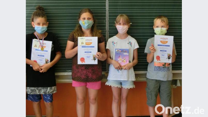 Unser Bild zeigt die OGS-Kinder des Sonderpädagogischen Förderzentrums Eschenbach mit den meisten Antolin-Punkten. Bild: do