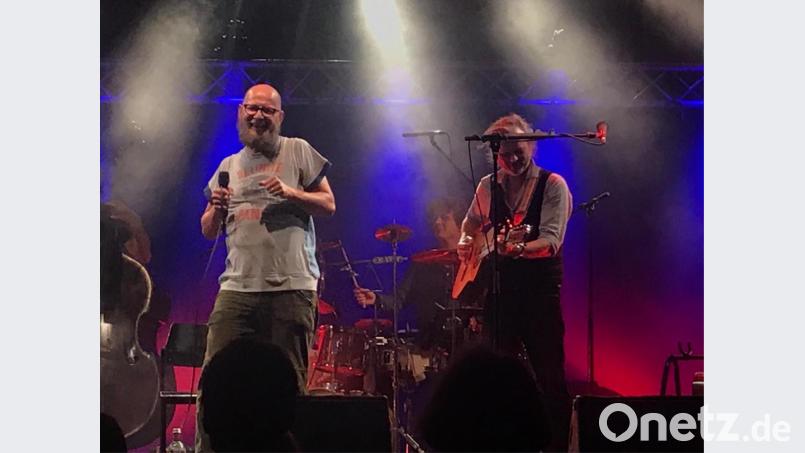 Der poetische und der musikalische Kopf von "Dreiviertelblut": Sebastian Horn (links) und Gerd Baumann. Bild: Wilhelm Amann