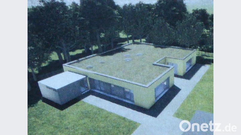 Das Modell der neuen Kinderkrippe präsentierte der Amberger Architekt Michael Flierl. Repro: fsb