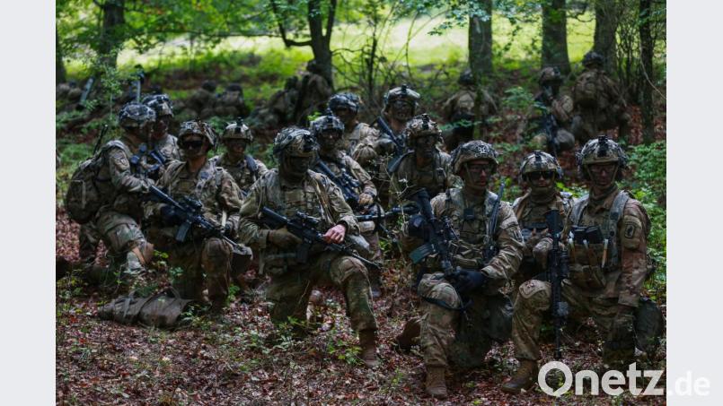 US-Soldaten der 173. Airborne Brigade auf Patrouille während der Übung &quot;Saber Junction&quot; 2019 auf dem Truppenübungsplatz. Bild: Spc. Audrequez Evans