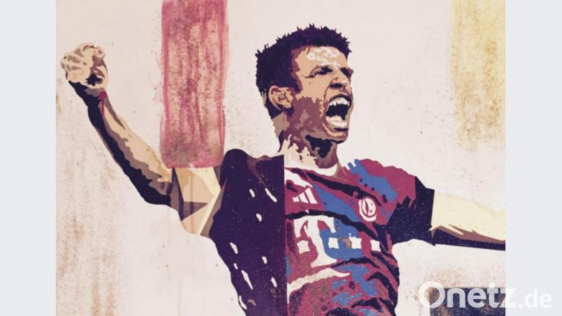 Weil das Bild von Thomas Müller verschwunden ist, malte Marcus Trepesch dieses Exemplar als Ersatz. Bild: Wolfgang Steinbacher