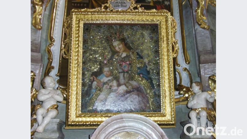 Das Gnadenbild „Maria vom Trost“ in der Pfarrkirche St. Johannes von Nepomuk. Bild: hl