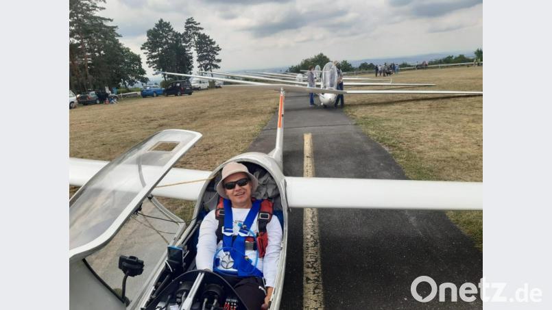 Startaufstellung beim Frankensprint auf dem Flugplatz Burg Feuerstein: Der 17-jährige David Neumann hat erfolgreich am Wettbewerb teilgenommen. Bild: David Neumann, LSG Amberg/exb