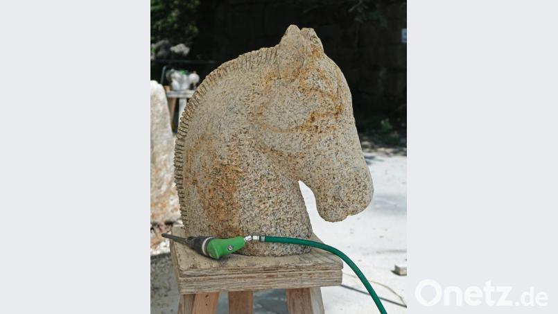 Auch ein granitener Pferdekopf wird am Freitag, 14. August, am Plattenberg-Steinbruch zu sehen sein. Bild: nm