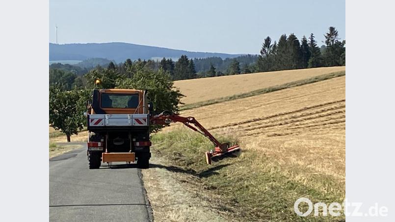 Den ganzen Sommer über sind die städtischen Mähfahrzeuge in der Großgemeinde unterwegs. Gemäht wird aber behutsam und mit Bedacht. Bild: dob
