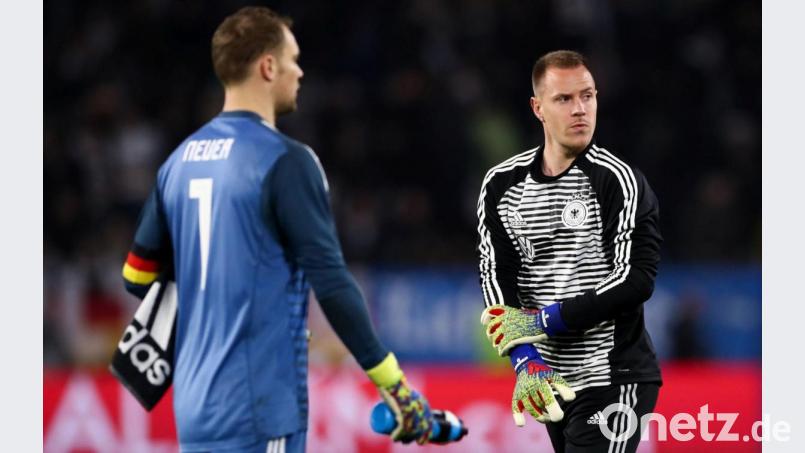 Manuel Neuer (links) und Marc-André ter Stegen treffen im Champions-League-Viertelfinale zwischen dem FC Bayern München und dem FC Barcelona direkt aufeinander. Bild: Christian Charisius/dpa