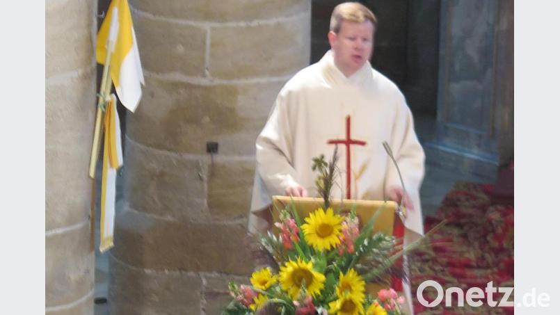 „Die Gottesmutter Maria ist eine Frau von uns“ betonte Stadtpfarrer Thomas Kraus bei seiner Festpredigt. Bild: jzk