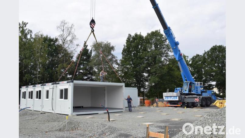 Die Container werden in zwei Blöcke - Kindergarten und Kindergrippe - aufgeteilt. Diese werden aus Brandschutzgründen im Abstand von sechs Metern voneinander entfernt als jeweils eigenes Gebäude aufgestellt. Bild: szl