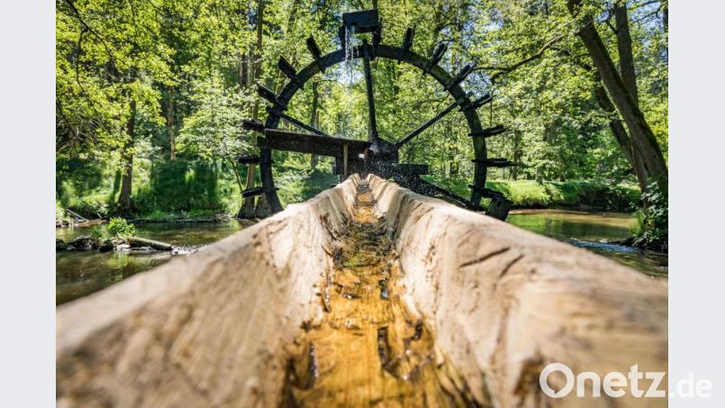 Das bekannte Wasserrad im Waldnaabtal. Bild: Thomas Kujat/exb