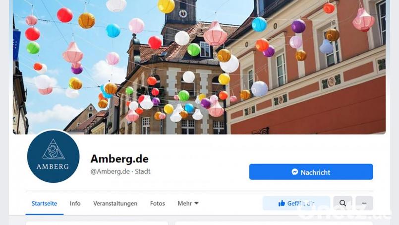 In Amberg geht das, wogegen in Weiden offenbar eine Vielzahl von Gründen spricht: Amberg ist bei Facebook vertreten. Screenshot: facebook.com/Amberg.de