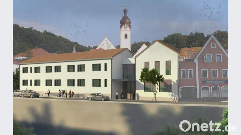So soll - nach einer Simulation des Staatlichen Bauamts - der Neubau des Landesjugendamts nahe der Beer-Kreuzung aussehen. Die Firsthöhe wird bei zwölf Metern liegen. Bild: exb/Weber Architekten
