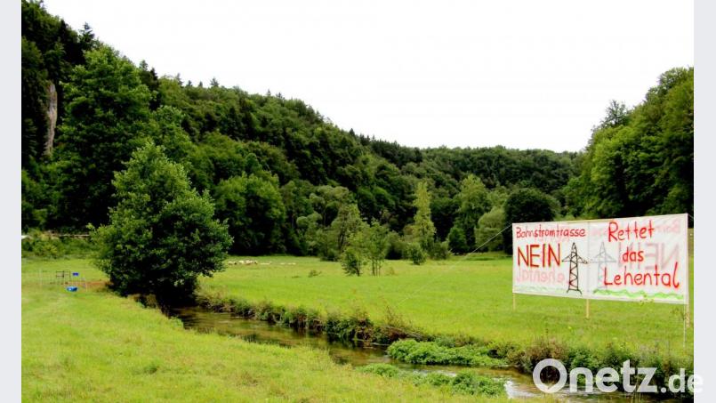 Gegen den störenden Eingriff in die Idylle des Lehentales wenden sich Gemeindebürger mit diesem Plakat. Bild: ds