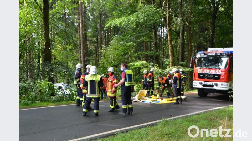 Bestürzung bei den Tännesberger Feuerwehrleuten. Beim Verunglückten handelt es sich um den Vater eines aktiven Kameraden, der selbst als Erster zur Unfallstelle mit ausrückte. Bild: dob
