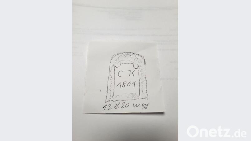 Ein „Fahndungsfoto“ zum geklauten Stein des Felsenkellers Bild: bkr