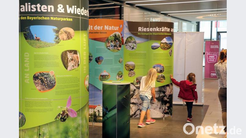 Mit Interesse betrachteten Kinder die Wanderausstellung und suchten besonders nach Tieren an den großen Schautafeln und an den Bildschirmen Bild: bsc