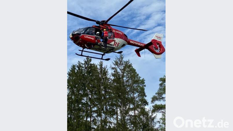 Spektakuläre Rettungsaktion bei Ranna. Bild: exb / Bergwacht Amberg