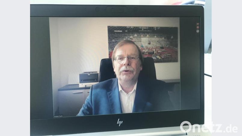 Rainer Koch, Präsident des Bayerischen Fußball-Verbands, äußerste sich am Dienstagnachmittag in einer digitalen Pressekonferenz ausführlich zur Erlaubnis der Staatsregierung, den Pflichtspielbetrieb wieder aufzunehmen. Bild: fle