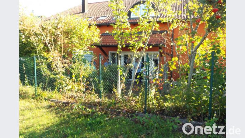 Der Zugang zur Kindertagesstätte St. Vitus, aus Richtung TuS-Gelände gesehen. Dort soll gemäß Antrag der Bus wenden und dann unmittelbar gegenüber dem Haupteingang halten. Derzeit wuchert hier üppig Gestrüpp, ein Maschendrahtzaun sichert das Gelände. Umfangreiche Arbeiten wären erforderlich. Bild: e