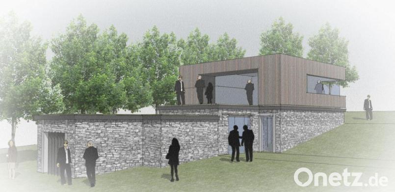 Der Kubus auf dem Dach des restaurierten Steinhauerhauses ist ein Dreh- und Angelpunkt; die Bürgerinitiative wird nur einer Version ohne Kubus zustimmen. Bild: Plan: Architekturbüro Schöberl