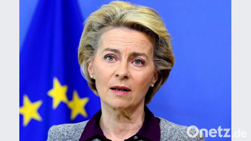 Ursula von der Leyen, Präsidentin der Europäischen Kommission, spricht im August auf einer Pressekonferenz im EU-Hauptquartier. Bild: Francois Walschaerts/AFP POOL/AP/dpa