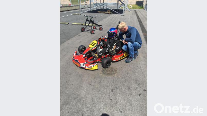 Mikka Trapp mit seinem Kart. Bild: exb