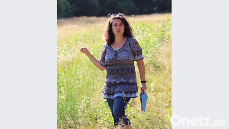 Bei einer Wanderung mit dem Katholischen Frauenbund stellt Maria Müller Spitzwegerich, Beifuß, Kamille und Co. vor. Bild: nm