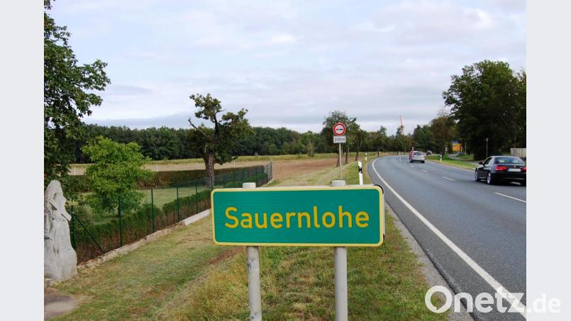 Die Gemeinde plant auf der westlichen Seite (Sauernlohe) der B22 ein Misch-/Gewerbegebiet. Dieses umfasst drei große Gewerbeareale und südlich angrenzend ein &quot;Urbanes Gebiet&quot;&quot; Bild: sm