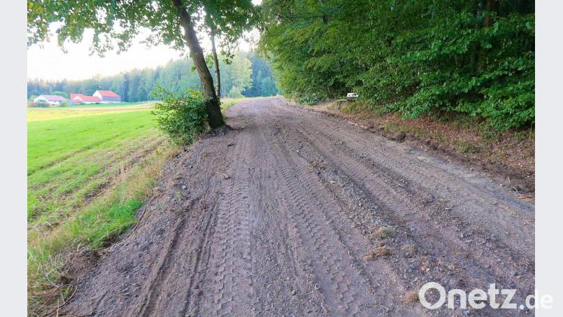 Fußgänger und Radfahrer legen an dieser Stelle von Frauenreuth nach Altenreuth oftmals eine Pause ein. Von der Bank (rechts im Bild) aus kann man bei schönem Wetter über Friedenfels hinweg bis zur Landesgrenze nach Tschechien blicken. Bild: bsc