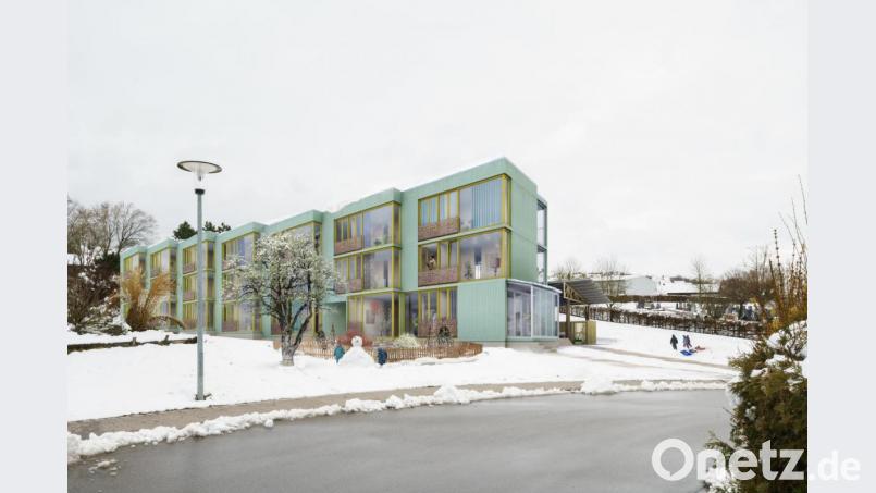 Kurios: Neunburg gilt nicht gerade als Schneeloch, aber als von einer Agentur Fotos für die Visualisierung der geplanten Wohnanlage gemacht wurden, war die grüne Wiese weiß. Bild: Ponnie Images/exb