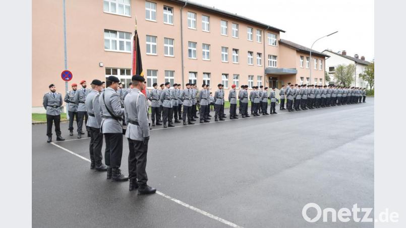 Feierliches Gelöbnis vor der Truppenfahne. Bild: hcz