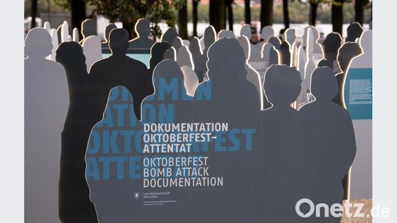 Das neue Dokumentationszentrum ist vor Beginn der Gedenkfeier zum 40. Jahrestag des rechtsterroristischen Attentats auf das Oktoberfest an der Theresienwiese zu sehen. Bild: Sven Hoppe/dpa