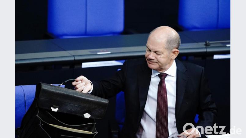 Olaf Scholz (SPD), Bundesminister der Finanzen, am Dienstag im Bundestag zu Beginn der Haushaltswoche. Bild: Kay Nietfeld/dpa