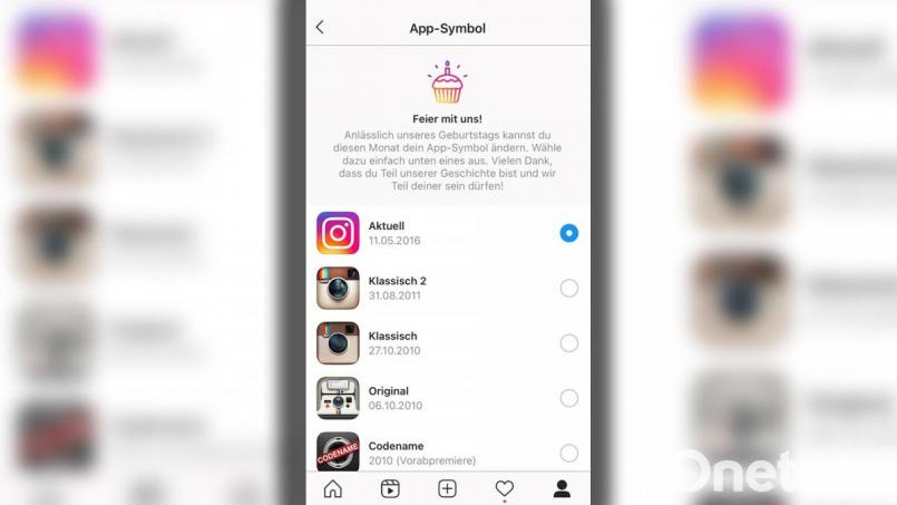 Instagram bietet die Möglichkeit auf ältere Versionen des App-Icons zuzugreifen. Bild: Alexander Unger