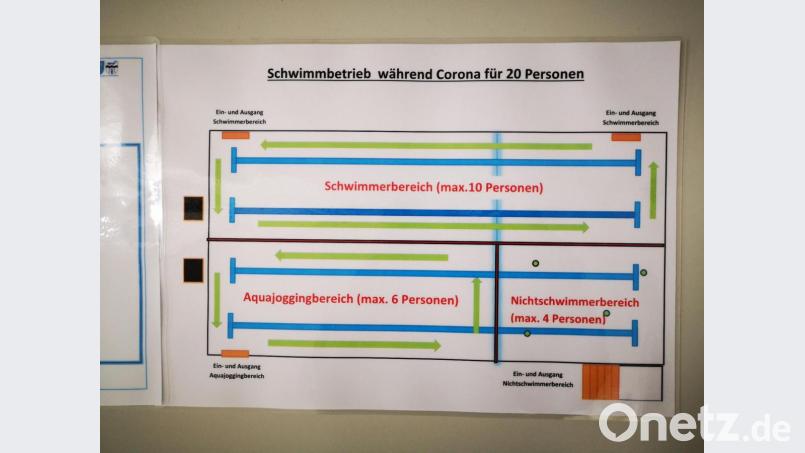 Das Becken ist unterteilt in einen Bereich für Schwimmer, einen für Aquajogging und einen für Nichtschwimmer. Bild: Thomas Dobler