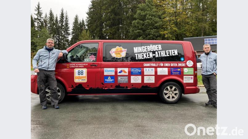 Die beiden Rallyefahrer André Schwedhelm und Christian Kreis aus dem Eichsfeld fahren durch Deutschland mit ihrem VW Bus für einen guten Zweck. Bild: André Schwedhelm