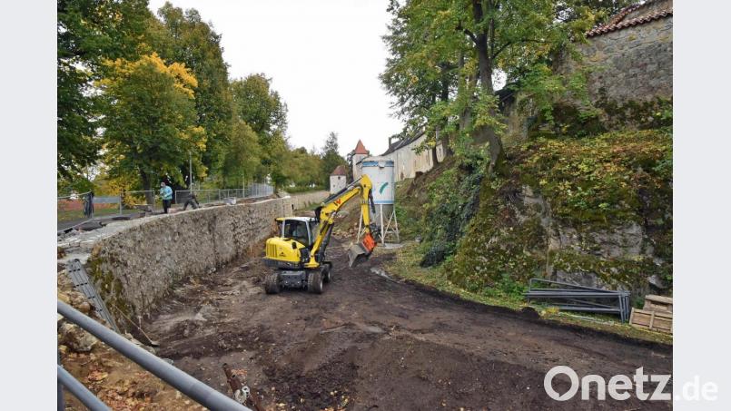 Im nördlichen Sulzbacher Stadtgraben laufen derzeit Sanierungsarbeiten. Bild: Andreas Royer