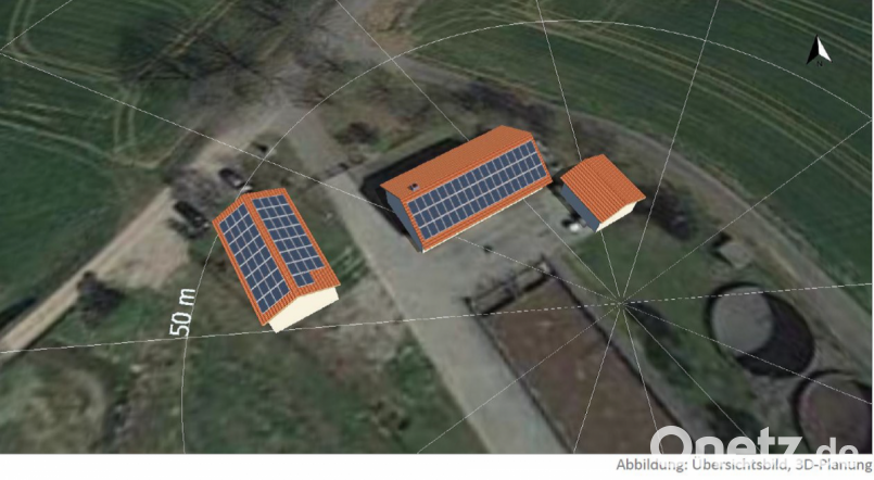 Nach der Sanierung der Kläranlage Freudenberg soll die Energie für die betriebliche Nutzung nachhaltig und umweltfreundlich aus einer installierten Photovoltaikanlage gespeist werden. Links im Bild auf dem Neubau des Rechengebäudes sowie auf dem jetzigen Betriebsgebäude (Mitte). Repro: sche