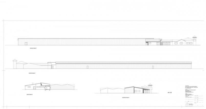 Dies sind die ersten Pläne für die neue Schießhalle in Mitterteich. Grafik: Architekt Michael Lang-Scharli