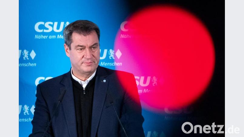 Markus Söder (CSU), Ministerpräsident von Bayern, spricht vor Beginn einer Videokonferenz des CSU-Vorstands auf einer Pressekonferenz. Bild: Daniel Karmann/dpa