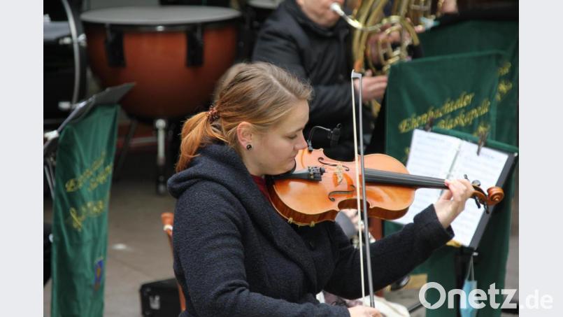 Zur Bereicherung des Herbstkonzerts der Ehenbachtaler Blaskapelle trug Paula Herrneder als Solistin mit ihrer schönen Stimme bei, aber auch als ausgezeichnete Instrumentalistin an der Violine. Bild: ads