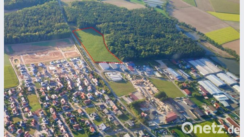 Der Aufstellungsbeschluss zur Erweiterung des Gewerbegebiets Schmidgaden auf der favorisierten Fläche (rot umrandet) kam nicht zustande. Bild: ral