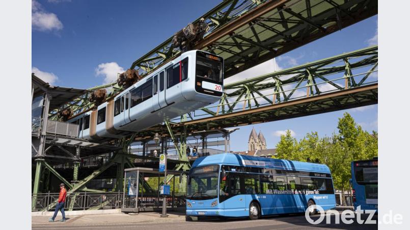 Wuppertal gehört zur NRW Wasserstoff-Modellregion: Elektrische Schwebebahn und Wasserstoffbus. Bild: Stefan Tesche-Hasenbach/WSW Wuppertaler Stadtwerke GmbH