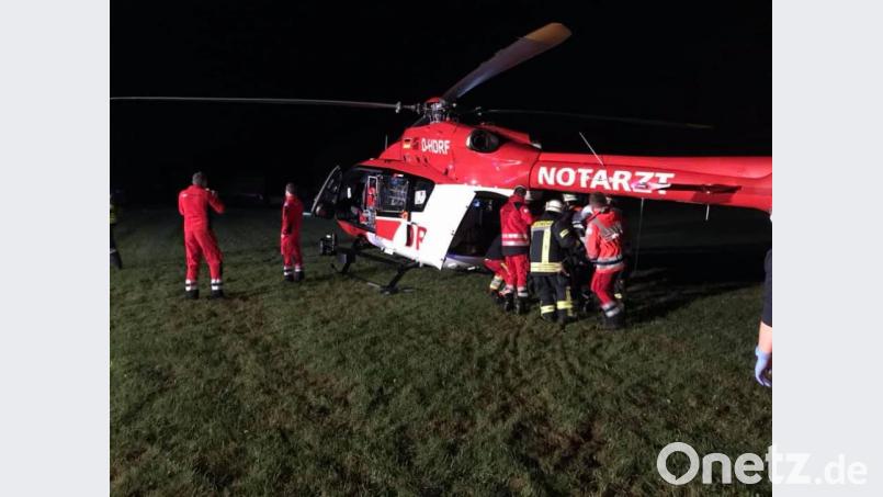Ein Mann verletzte sich bei einem Treppensturz am Samstagabend. Ein Rettungshubschrauber brachte ihn ins St-Marien-Krankenhaus nach Amberg. Bild: lei